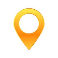 Bright yellow location pin symbolizing navigation and mapping services vector