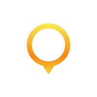 Bright yellow orange location marker icon with gradient colors and rounded shape vector