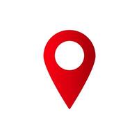 Red location pin icon symbolizing gps navigation and digital map pointer for geolocation services vector