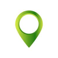 Green gradient location marker with circular center design and simplistic rounded shape vector