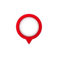 Circular red pin icon with hollow center and pointed tip design ideal for maps and graphics vector