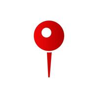 Red pushpin highlighting noteworthy locations or information vector