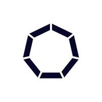 Geometric hexagon shape with bold lines in black vector