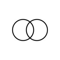Simple two-circle overlapping design creating a bold geometric venn diagram representation vector