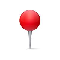 Bright red pushpin with metallic point for office or classroom pinning tasks vector