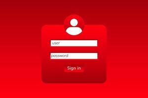 Digital user login interface with sign in button for secure online access and authentication vector