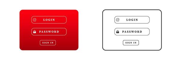 User login and password input fields with sign in button in simple design vector