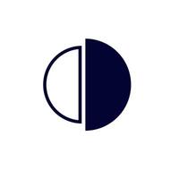 Elegant minimalist circle design with contrasting black and white halves vector