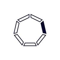 Geometric line art hexagon shape in minimalist style design vector