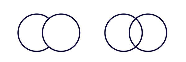 Two simple overlapping circles illustrating symmetry and intersection concepts vector