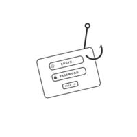 Phishing alert. fake login screen illustrating cybersecurity threats vector