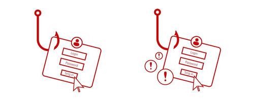 Graphic depiction of phishing attack threat explains online security vulnerabilities vector