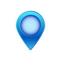 Bright blue location marker icon for map and navigation applications vector