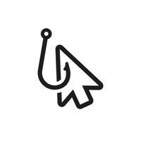 Black arrow icon with hook design for simple and modern digital user interface graphics vector