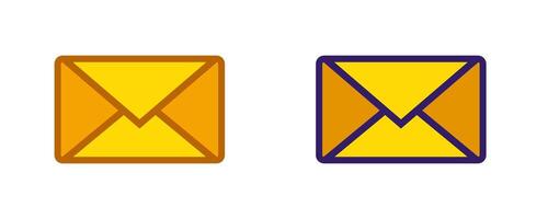 Two colorful envelopes with different borders illustrating variety in simple communication symbols vector