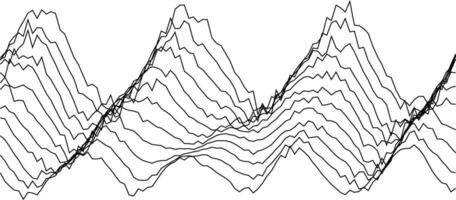 Abstract wave patterns and mountain peaks illustration for creative designs vector