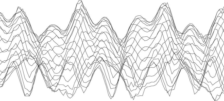 Abstract linear wave pattern for modern design concepts and audio visualization
