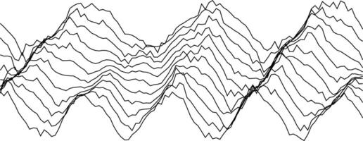 Abstract wave pattern design featuring dynamic lines for artistic and scientific visualization vector