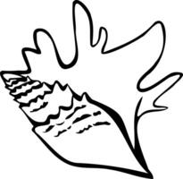 Seashell image, simple crustacean icon in black color vector
