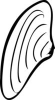 Mussel icon, seashell in black color vector