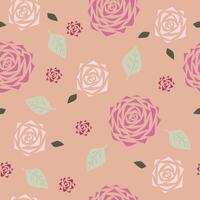Seamless Pattern with Roses and Leaves for Background vector
