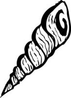 Beautiful spiral seashell in black color vector