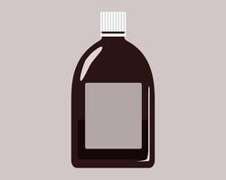 Simple bottle with an empty label, flacon for medicine or cosmetics vector