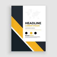 a yellow and black cover for a business report layout design vector