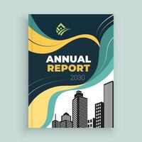 the annual report 2030 is shown on a blue background design vector