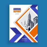 annual report template with cityscape vector