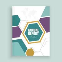 the annual report 2030 is designed with hexagons design vector