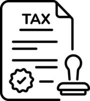 A line style icon depicting tax verification vector
