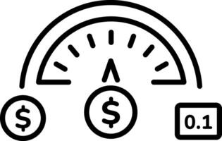 A line style icon of a gauge dictating credit limit vector