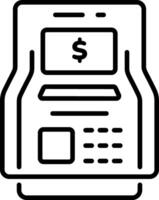 A line style icon of an atm machine vector