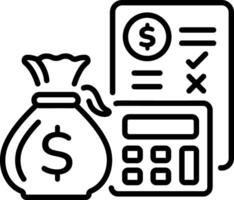 A linear style icon depicting taxation vector