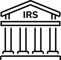 A linear style icon depicting irs building vector