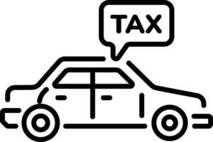 A line style icon of an automobile showing car tax vector