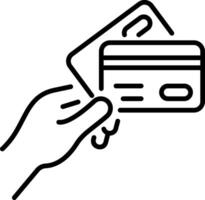 Credit card payment method icon in linear style vector