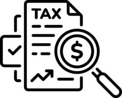 A line style icon depicting a tax audit process vector