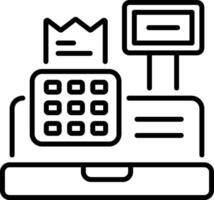 A linear icon of a cash register machine vector