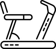 A linear style icon of a gym treadmill vector