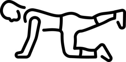 A character doing yoga workout, linear style icon vector