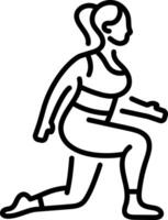 Woman physical training icon in linear style vector
