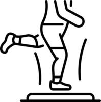 A character doing leg exercise, linear style icon vector