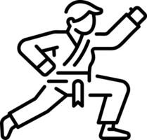 Line style icon of a character practicing martial art vector