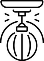 A linear style icon of gym exercise ball vector