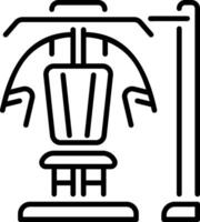 A linear style icon of a gym equipment vector