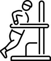 A character doing parallel dips, linear style icon vector