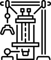 A linear style icon of gym cable machine vector
