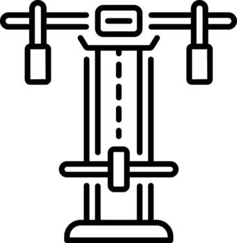 A line style icon of gym exercise machine vector